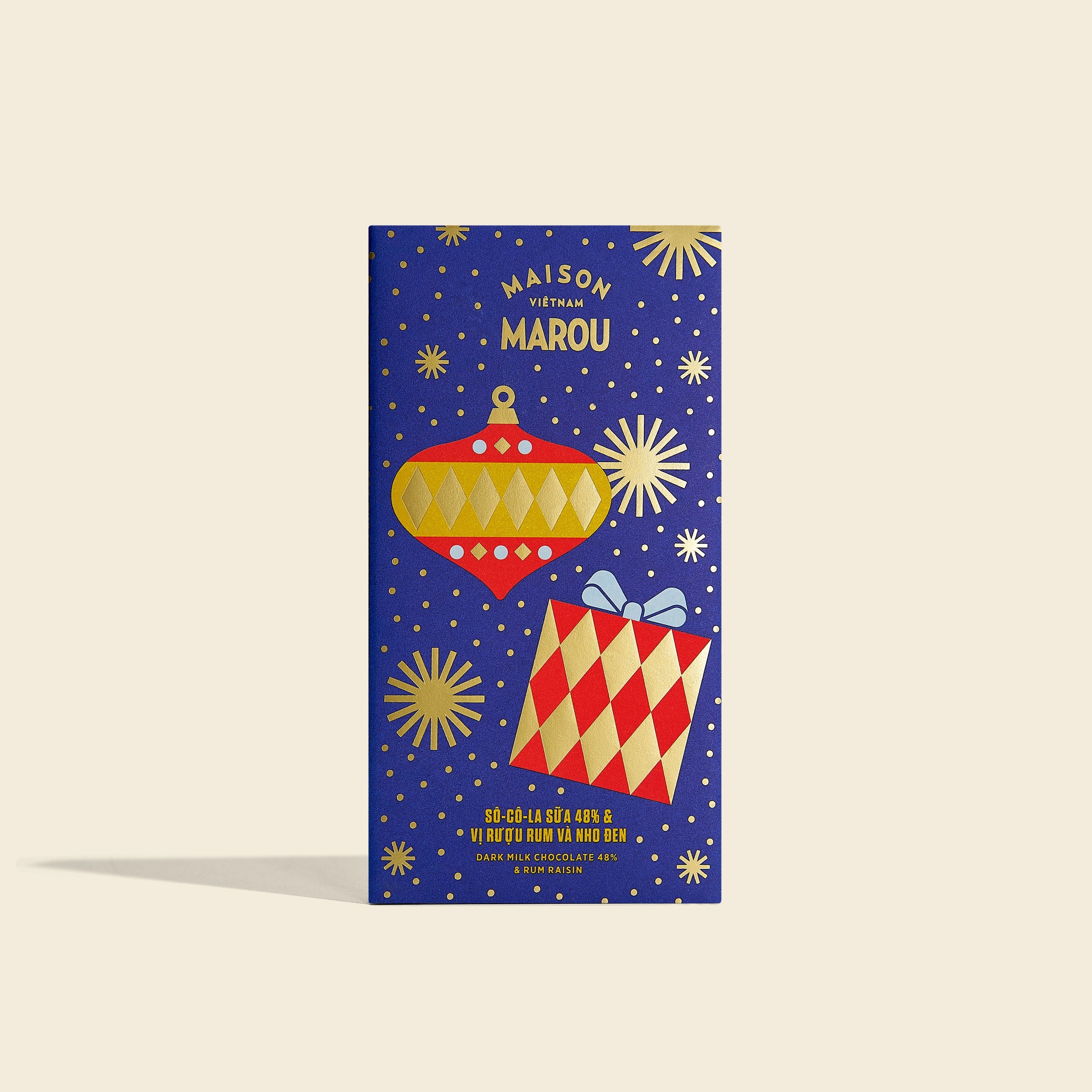 Milk Chocolate 48% & “Sam Pan” Rum Raisin Bar - Christmas Edition